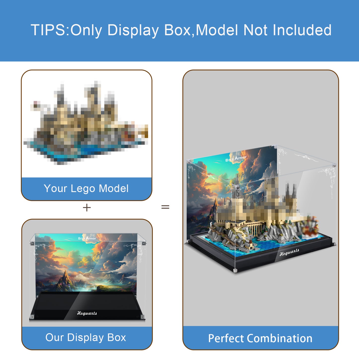 Acrylic Display Case Compatible with Lego 76419 Hogwarts Castle and Grounds Building Set,Dustproof Clear Display Box Compatible with Lego 76419 Harry Potter (Box Only,Model Not Included)