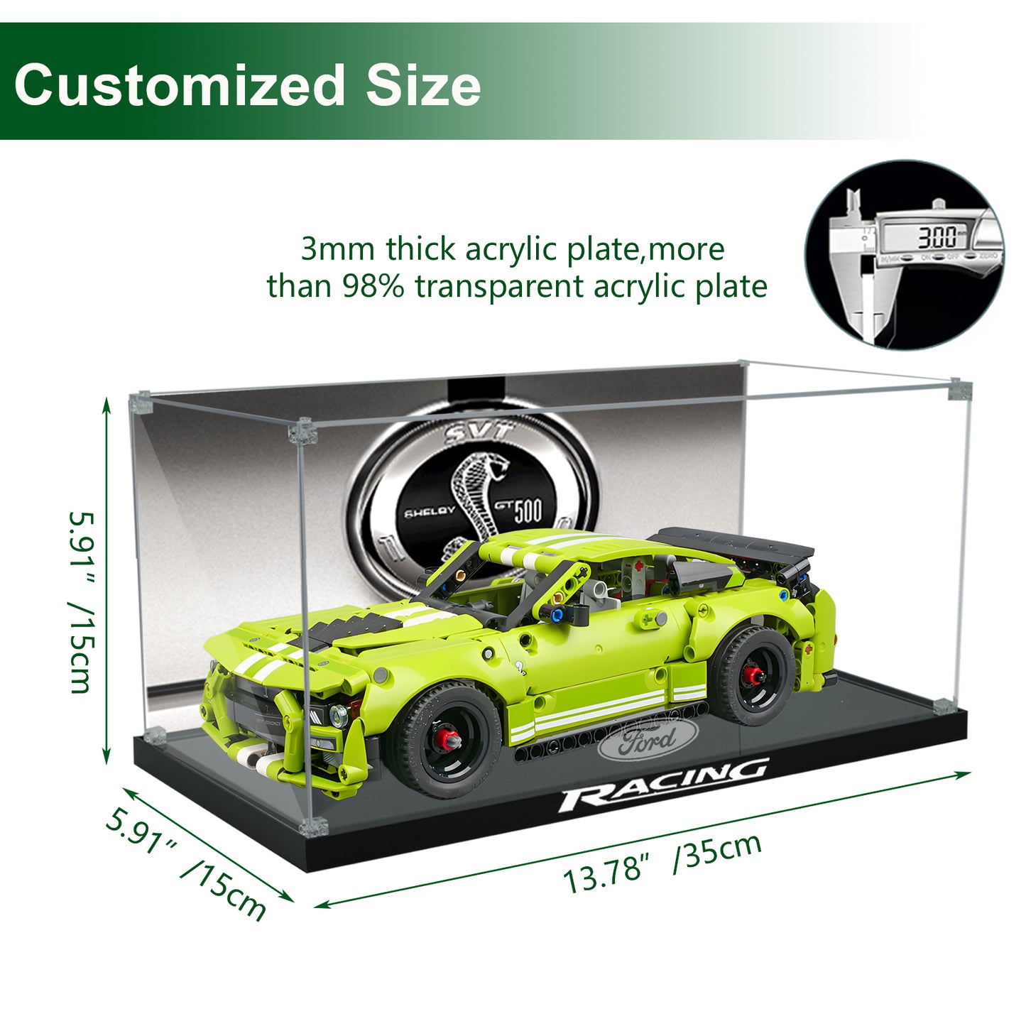 BrickArmor Display Case for LEGO Ford GT500 42138