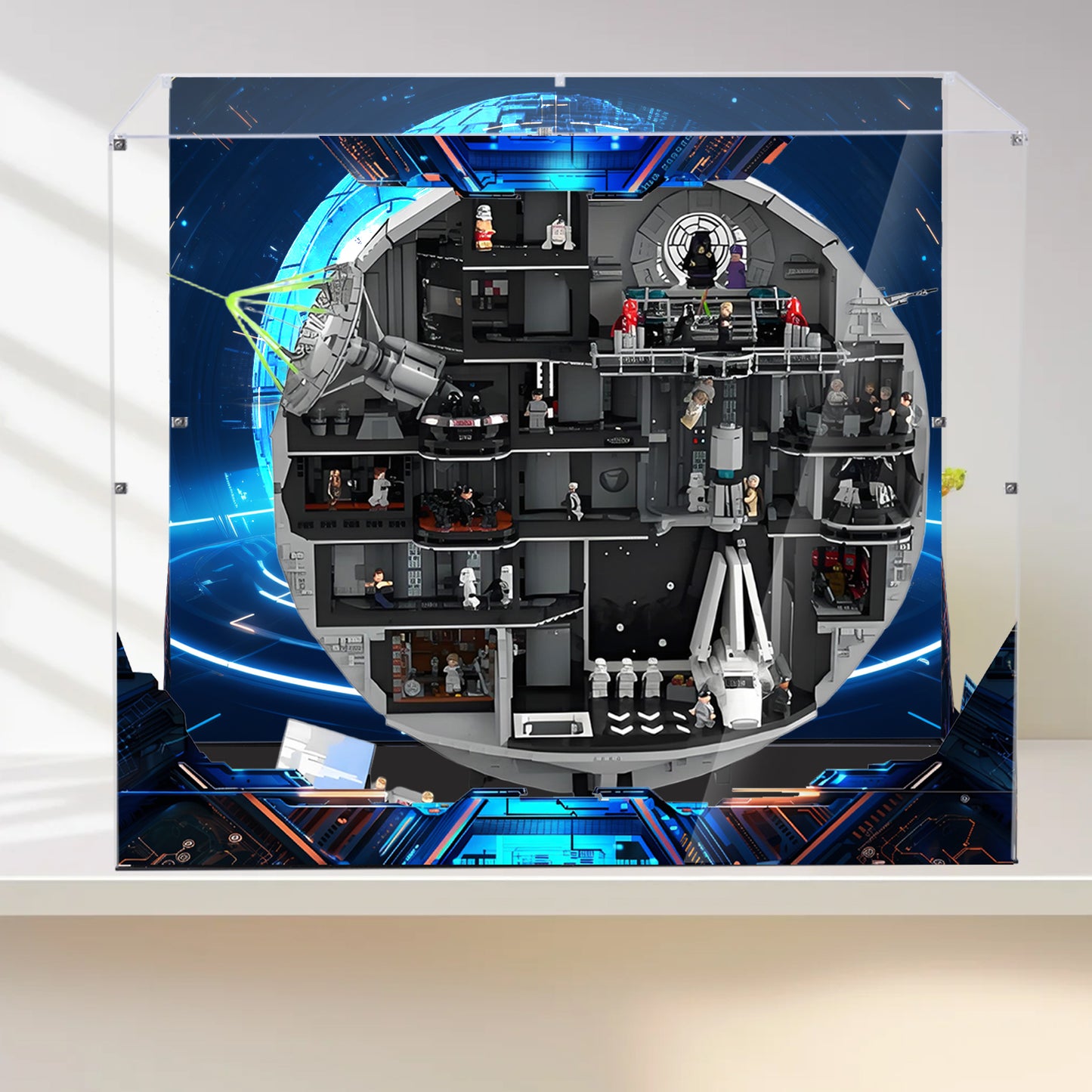 Acrylic Display Case Compatible with Lego 75419 UCS Death Star 2025 Building Set,Innovative Magnetic Front  Dustproof Display Box Compatible with Lego75419 (Box Only, Model Not Included)