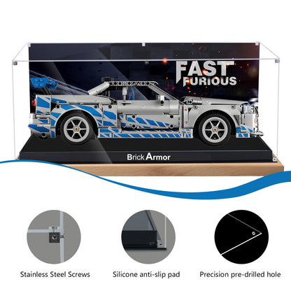 BrickArmor Display Case for LEGO Fast and Furious Technic Car Building Set,Dustproof Clear Display Box Compatible with Lego 42210 (Box Only，Model Not Included)