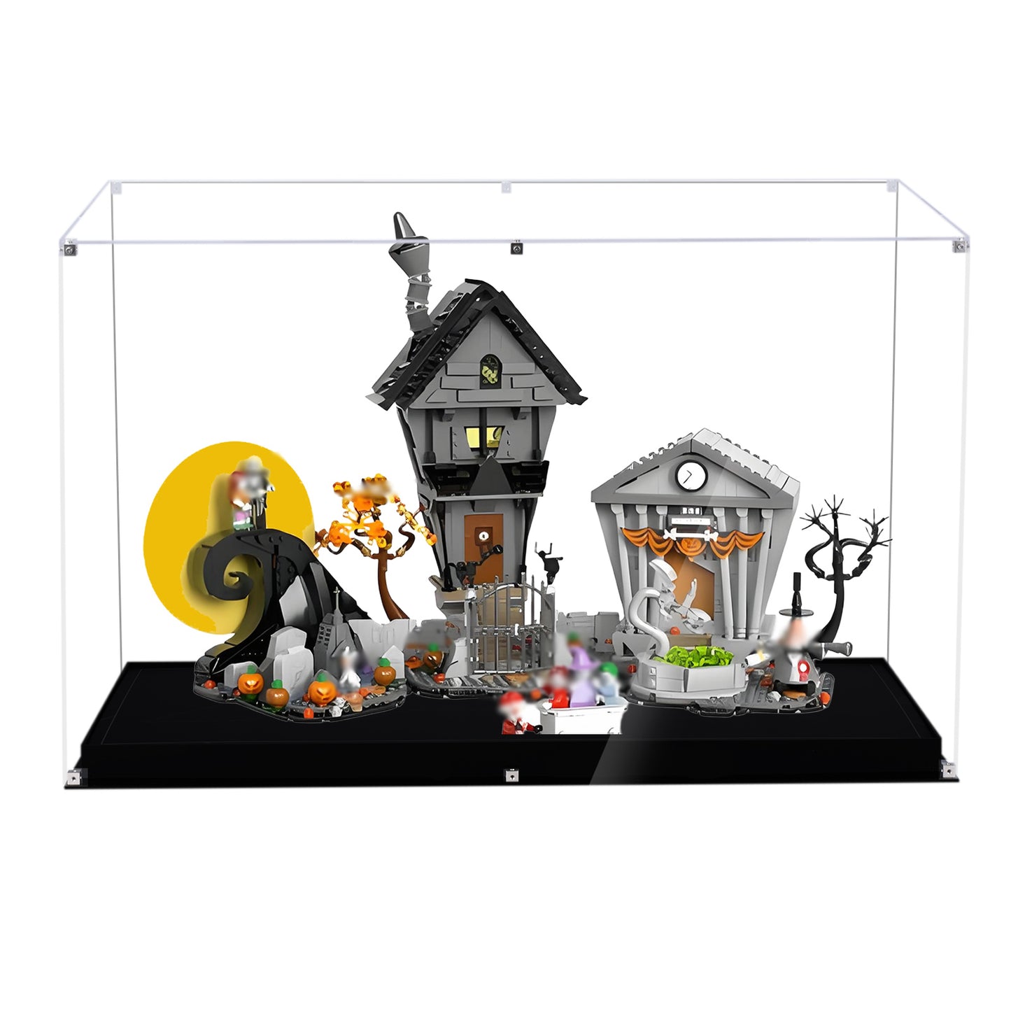 Acrylic Display Case Compatible with Lego 21351 Tim Burton's The Nightmare Before Christmas Building Set,Dustproof Clear Display Box Compatible with Lego21351 (Box Only，Model Not Included)
