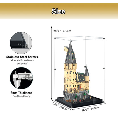 BrickArmor Display Case for LEGO 76454 Hogwarts Castle Building Set,Dustproof Clear Display Box Compatible with Lego76454(Box Only，Model Not Included)
