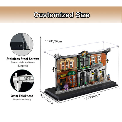 Acrylic Display Case Compatible with Lego 10351 Sherlock-Holmes: Book-Nook Set, Creative Magnetic Front Panel, Dustproof Clear Display Box Compatible with Lego 10351 Building Block(Case Only)