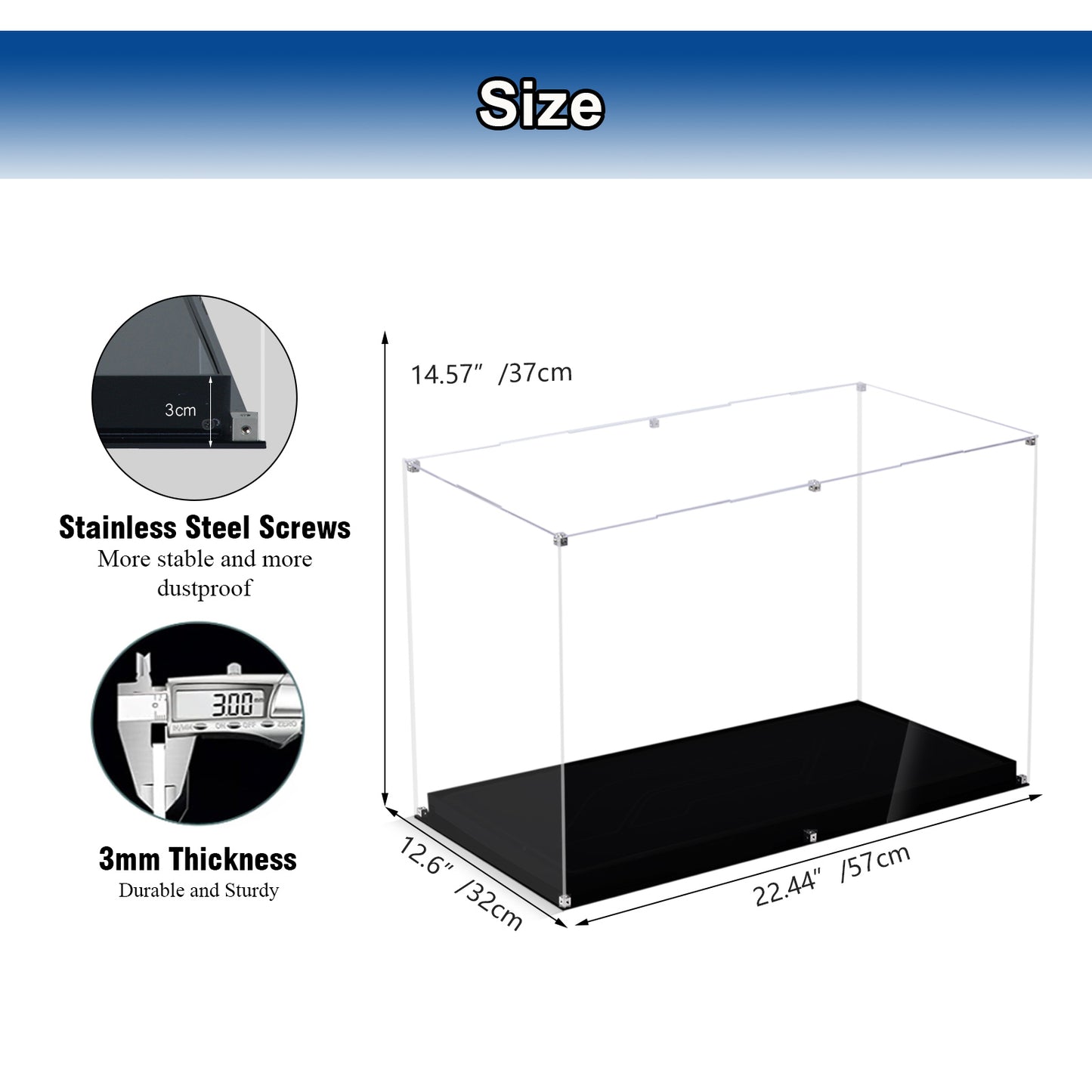 Acrylic Display Case Compatible with Lego 21351 Tim Burton's The Nightmare Before Christmas Building Set,Dustproof Clear Display Box Compatible with Lego21351 (Box Only，Model Not Included)