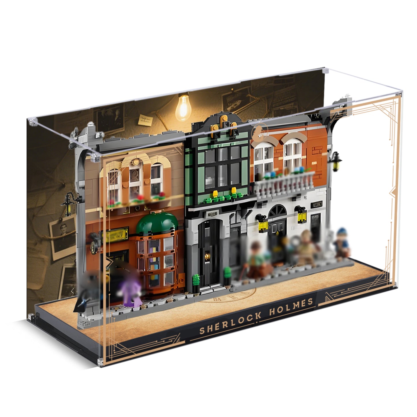 Acrylic Display Case Compatible with Lego 10351 Sherlock-Holmes: Book-Nook Set, Creative Magnetic Front Panel, Dustproof Clear Display Box Compatible with Lego 10351 Building Block(Case Only)