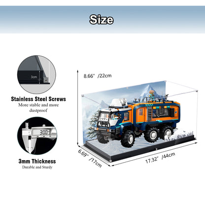 BrickArmor Display Case for LEGO 60471 Arctic Explorer Science Lab Truck Set,Innovative Magnetic Front Panel Dustproof Display Box Compatible with Lego 60471 (Only Box, Model Not Included)