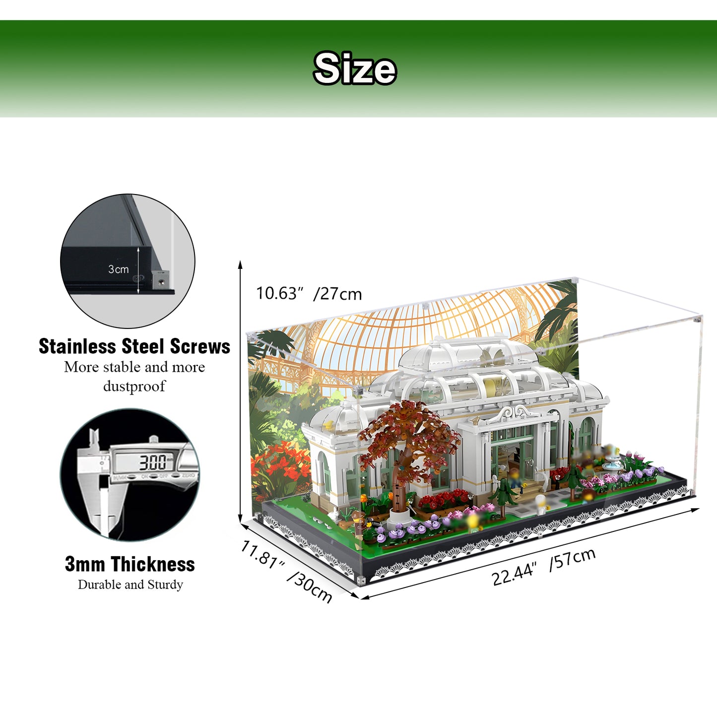 BrickArmor Display Case for LEGO 21353 Botanical Garden Building Set,Dustproof Clear Display Box Compatible with Lego 21353(Box Only，Model Not Included)