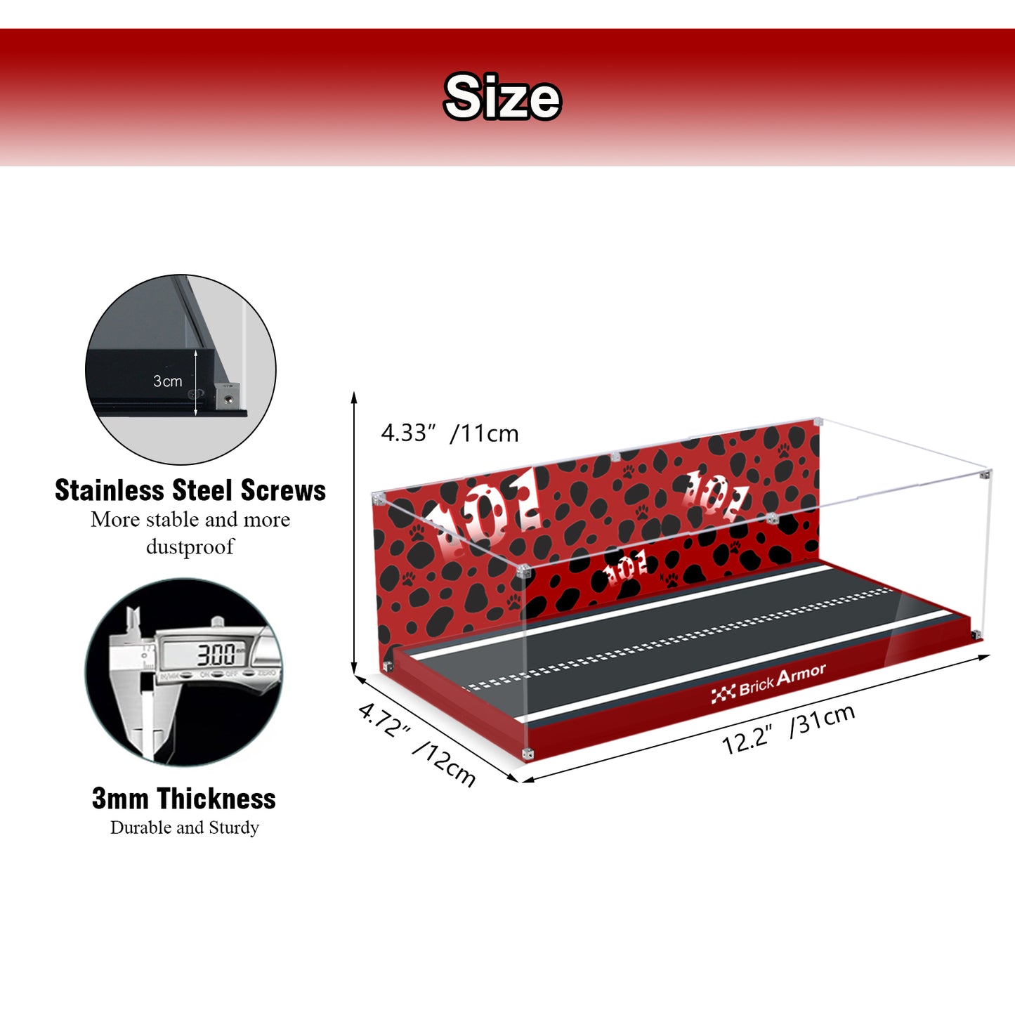 Acrylic Display Case Compatible with Lego 43277 Disney Cruella De Vil’s Car Building Set,Dustproof Clear Display Box Compatible with Lego43277(Box Only，Model Not Included)