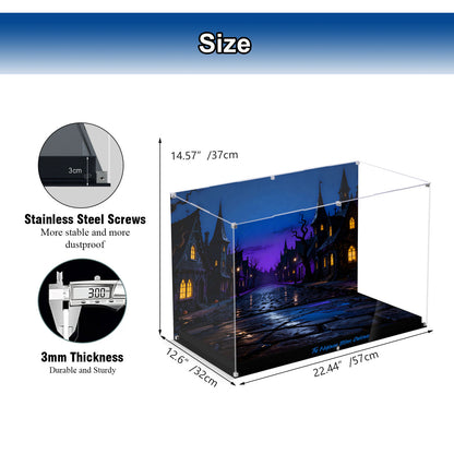 Acrylic Display Case Compatible with Lego 21351 Tim Burton's The Nightmare Before Christmas Building Set,Dustproof Clear Display Box Compatible with Lego21351 (Box Only，Model Not Included)