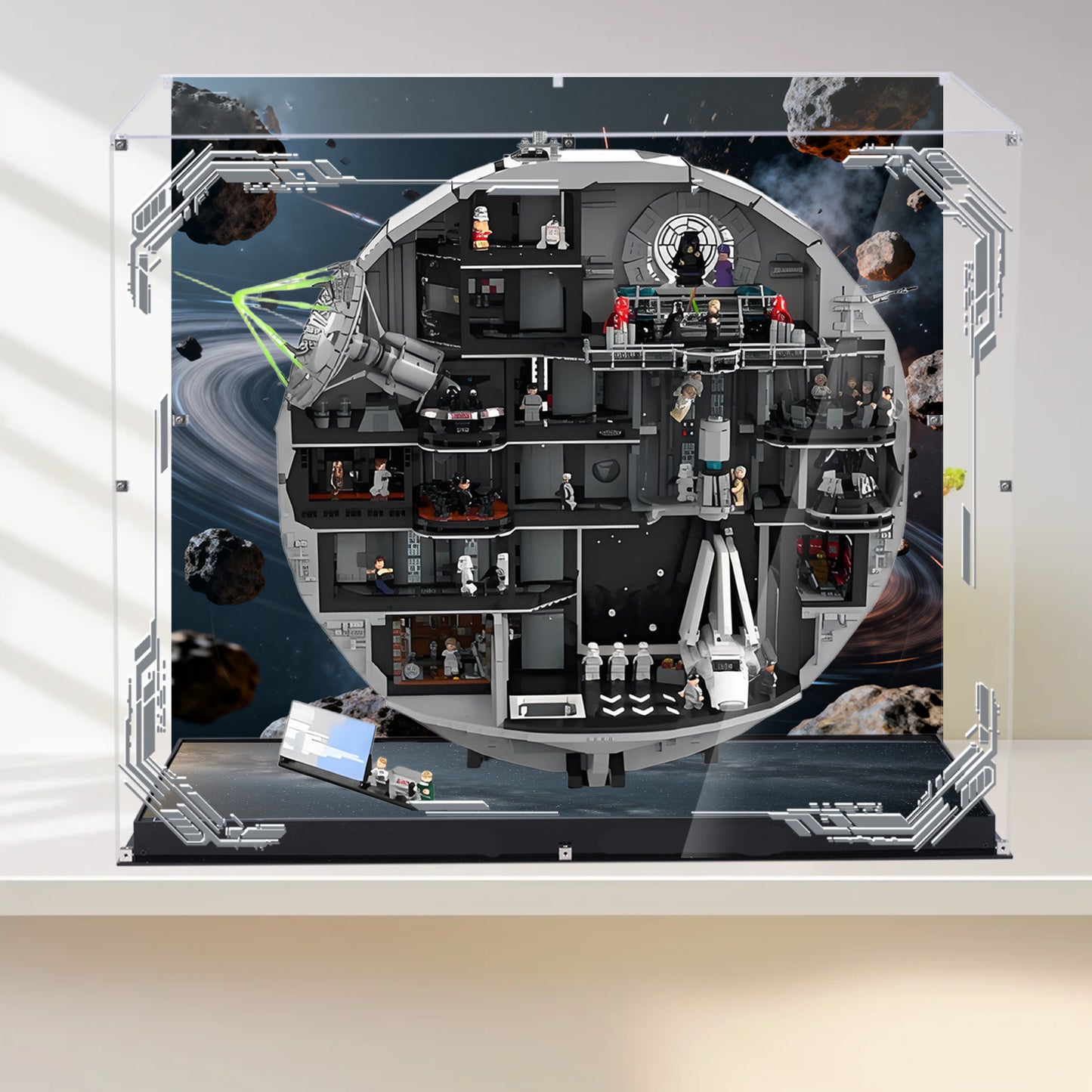 Acrylic Display Case Compatible with Lego 75419 UCS Death Star 2025 Building Set,Innovative Magnetic Front  Dustproof Display Box Compatible with Lego75419 (Box Only, Model Not Included)