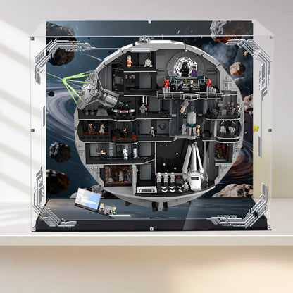 Acrylic Display Case Compatible with Lego 75419 UCS Death Star 2025 Building Set,Innovative Magnetic Front  Dustproof Display Box Compatible with Lego75419 (Box Only, Model Not Included)