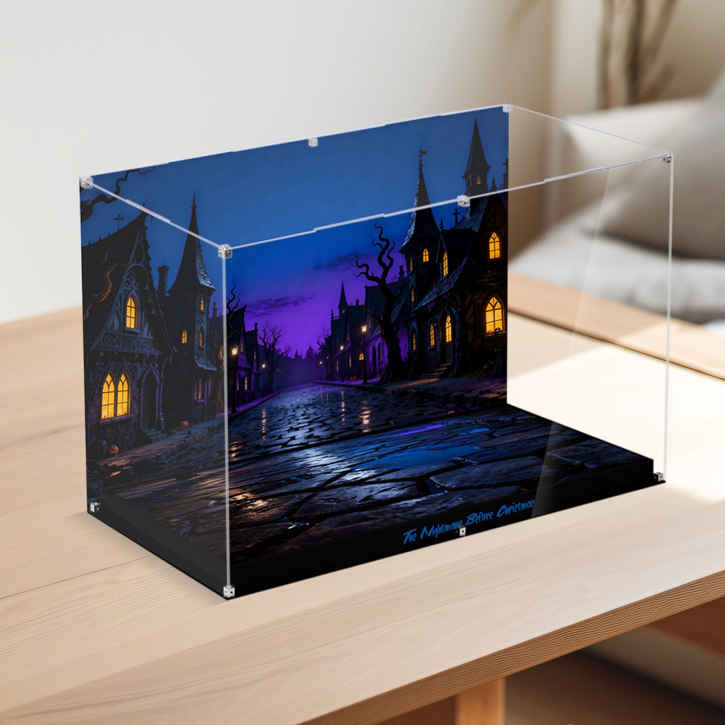 Acrylic Display Case Compatible with Lego 21351 Tim Burton's The Nightmare Before Christmas Building Set,Dustproof Clear Display Box Compatible with Lego21351 (Box Only，Model Not Included)