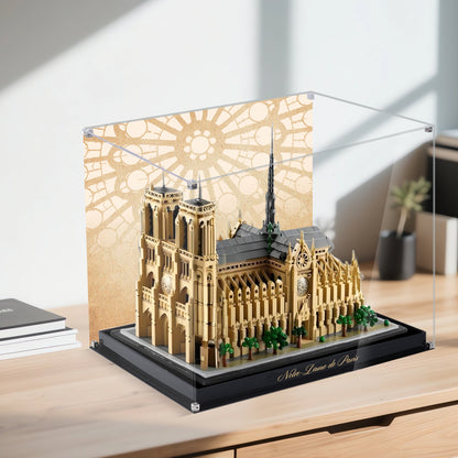 Acrylic Display Case Compatible with Lego 21061 Notre-Dame de Paris Architecture Building Set，Dustproof Clear Display Box Compatible with Lego21061(Box Only，Model Not Included)