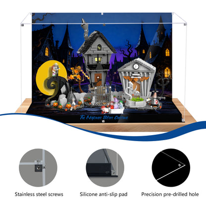Acrylic Display Case Compatible with Lego 21351 Tim Burton's The Nightmare Before Christmas Building Set,Dustproof Clear Display Box Compatible with Lego21351 (Box Only，Model Not Included)