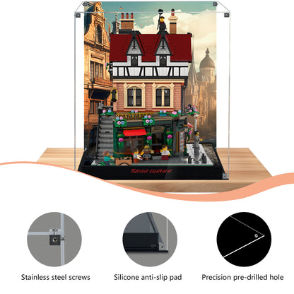 BrickArmor Display Case for LEGO 10350 Tudor Corner Building Set,Dustproof Clear Display Box Compatible with Lego 10350(Box Only，Model Not Included)