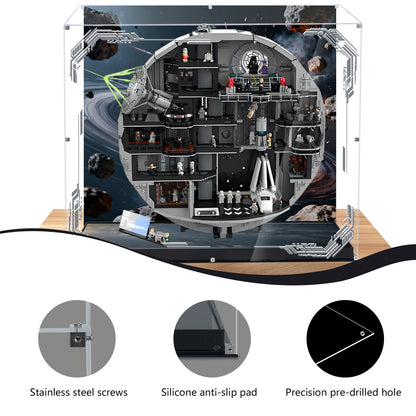 Acrylic Display Case Compatible with Lego 75419 UCS Death Star 2025 Building Set,Innovative Magnetic Front  Dustproof Display Box Compatible with Lego75419 (Box Only, Model Not Included)