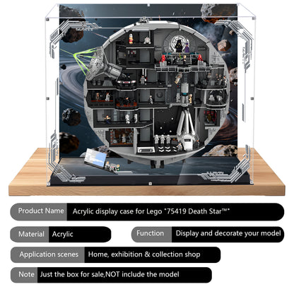 Acrylic Display Case Compatible with Lego 75419 UCS Death Star 2025 Building Set,Innovative Magnetic Front  Dustproof Display Box Compatible with Lego75419 (Box Only, Model Not Included)