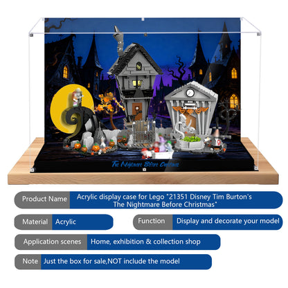 Acrylic Display Case Compatible with Lego 21351 Tim Burton's The Nightmare Before Christmas Building Set,Dustproof Clear Display Box Compatible with Lego21351 (Box Only，Model Not Included)