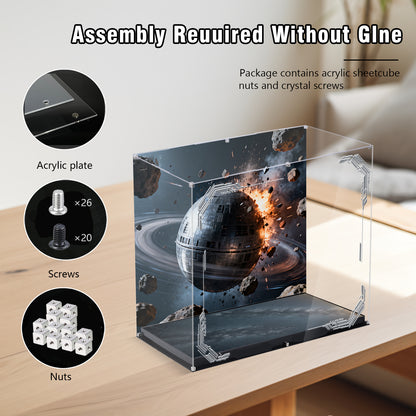 Acrylic Display Case Compatible with Lego 75419 UCS Death Star 2025 Building Set,Innovative Magnetic Front  Dustproof Display Box Compatible with Lego75419 (Box Only, Model Not Included)