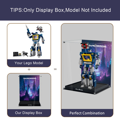 BrickArmor Display Case for LEGO Transformers Soundwave 10358 Model, Dustproof Clear Display Box Compatible with Lego 10358 (Box Only, Model Not Includ)